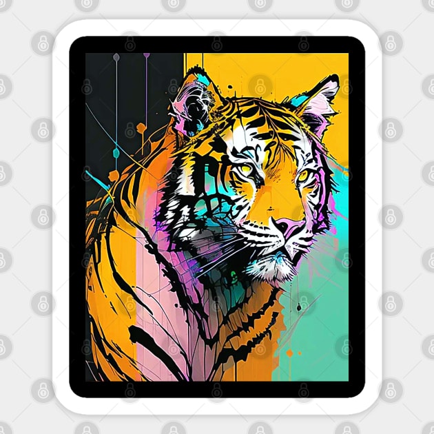 Urban Tiger Sticker by LylaLace Studio